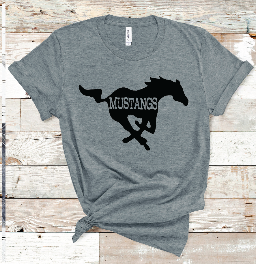 2021 ANDREWS MUSTANGS BLACK MASCOT (DARK GREY)
