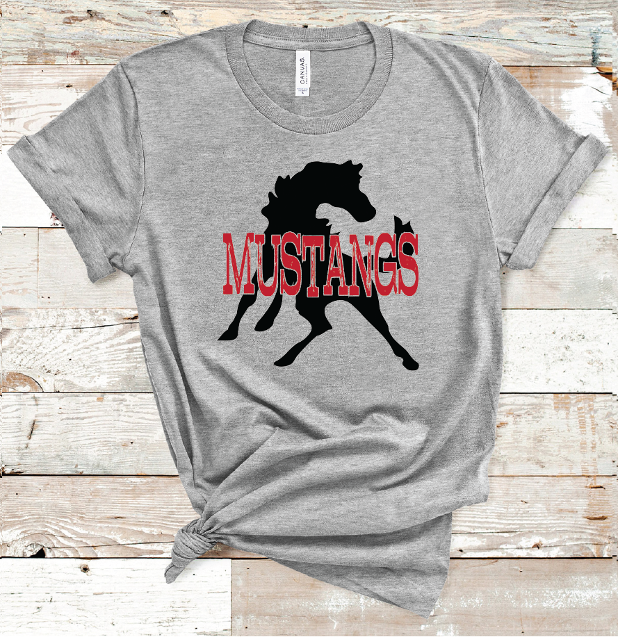 2021 SWEETWATER MUSTANGS BLACK MASCOT (LIGHT GREY)