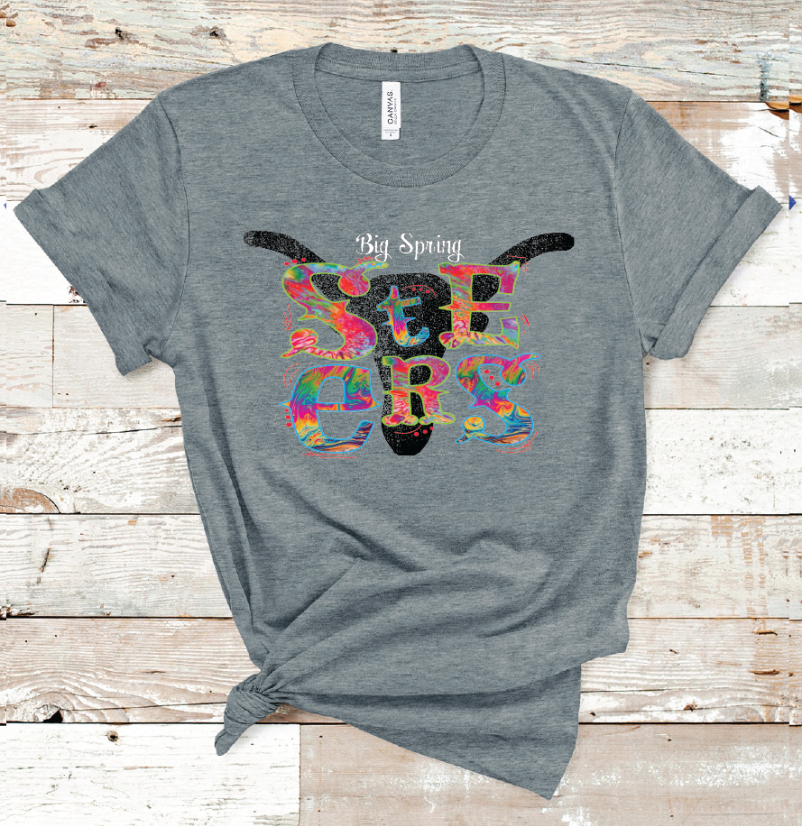 2021 BIG SPRING TIE DYE MASCOT (DARK GREY)