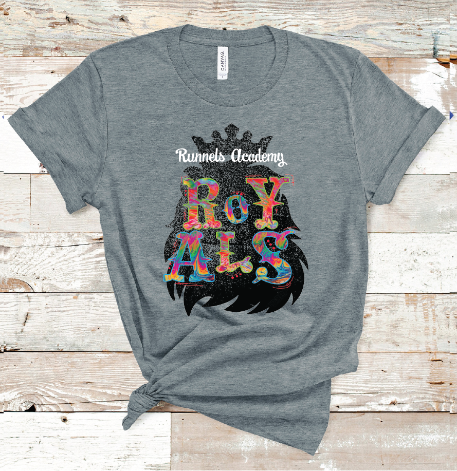 2021 RUNNELS ACADEMY TIE DYE MASCOT (DARK GREY)