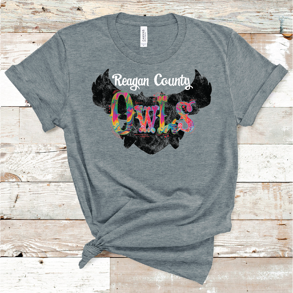 2021 REAGAN COUNTY TIE DYE MASCOT (DARK GREY)