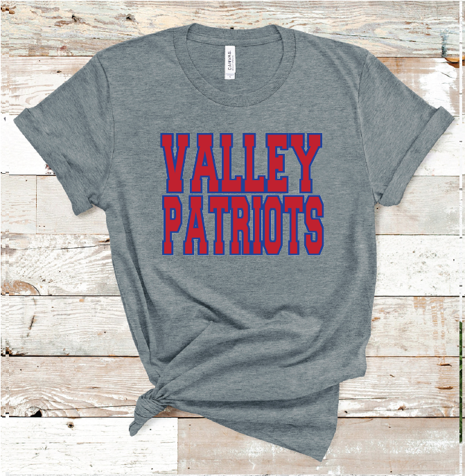 2022 VALLEY PATRIOTS SCHOOL COLORS (D. GRAY)