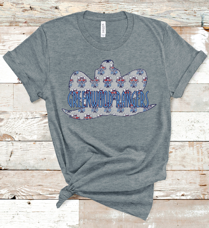 2023 GREENWOOD GRUNGE MASCOT  (B D GRAY)