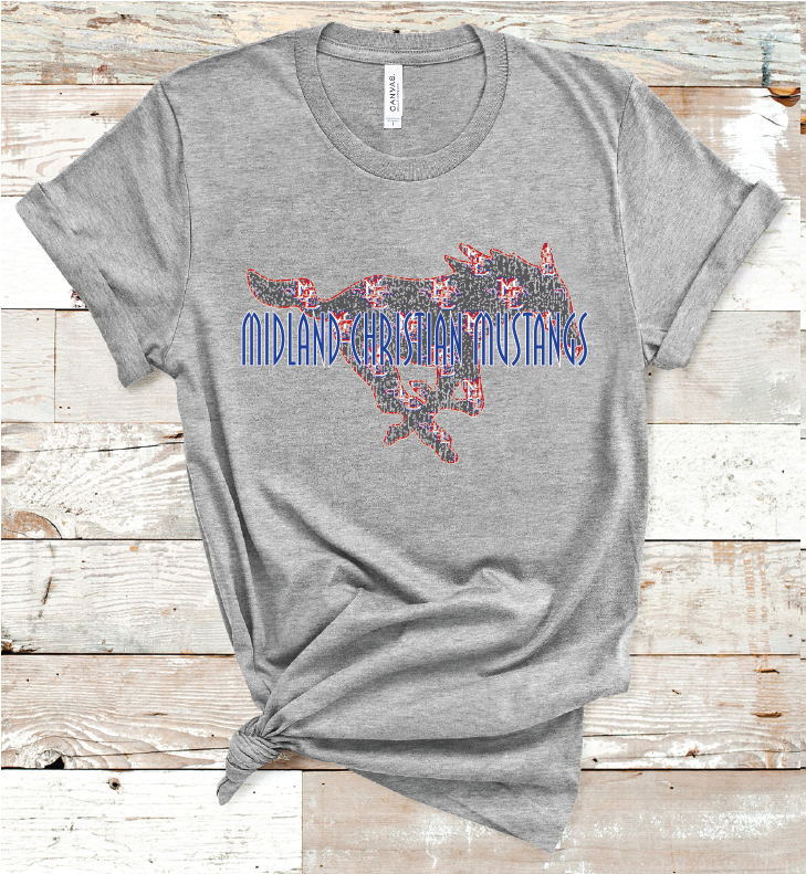 2023 MIDLAND CHRISTIAN GRUNGE MASCOT (L GRAY)