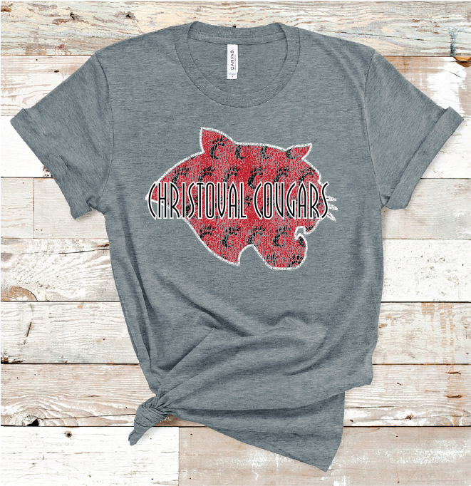 2023 CHRISTOVAL COUGARS GRUNGE  (D GRAY)