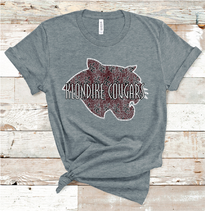 2023 KLONDIKE COUGARS GRUNGE  (D GRAY)