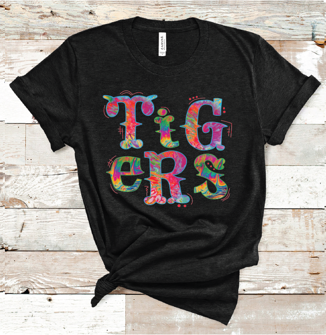 2021 TIGERS TIE DYE (HEATHER BLACK)