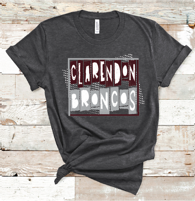 2023 CLARENDON BRONCOS ART (HEATHER CHARCOAL)