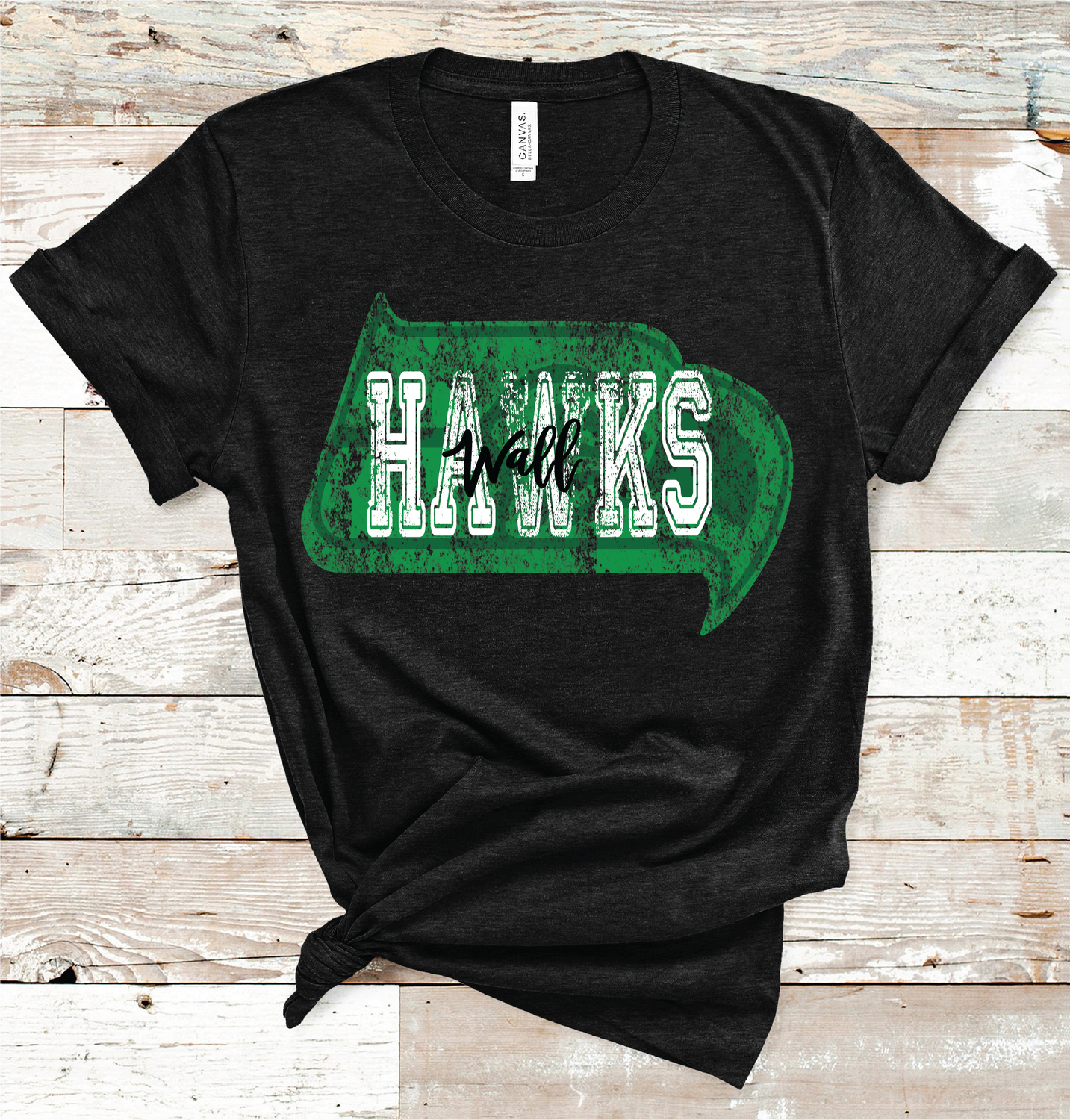 2024 WALL HAWKS VINTAGE MASCOT  (HEATHER BLK)