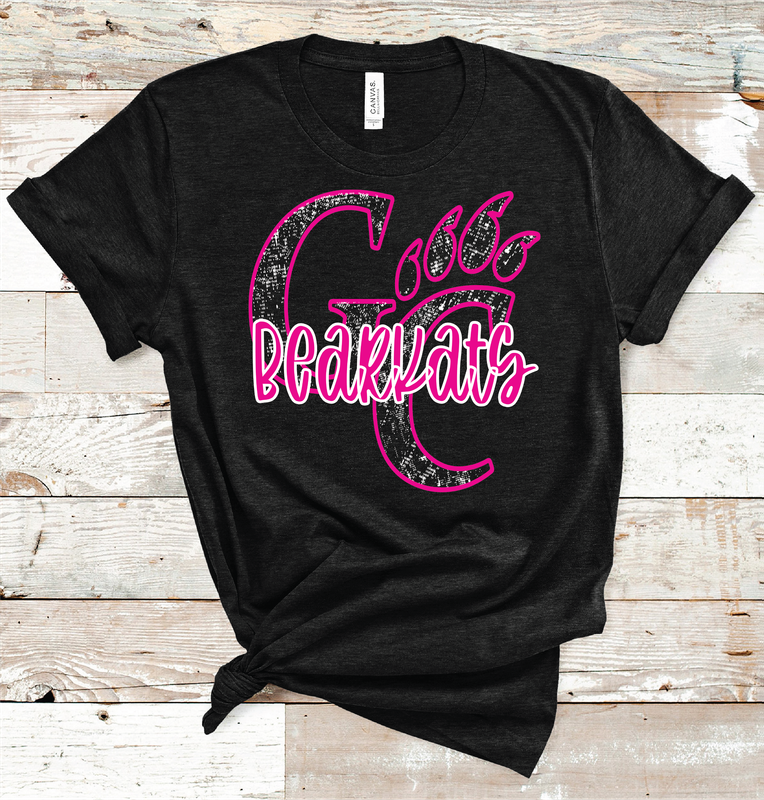 2024 GARDEN CITY  BEARKATS PINK MASCOT (HEATHER BLK)