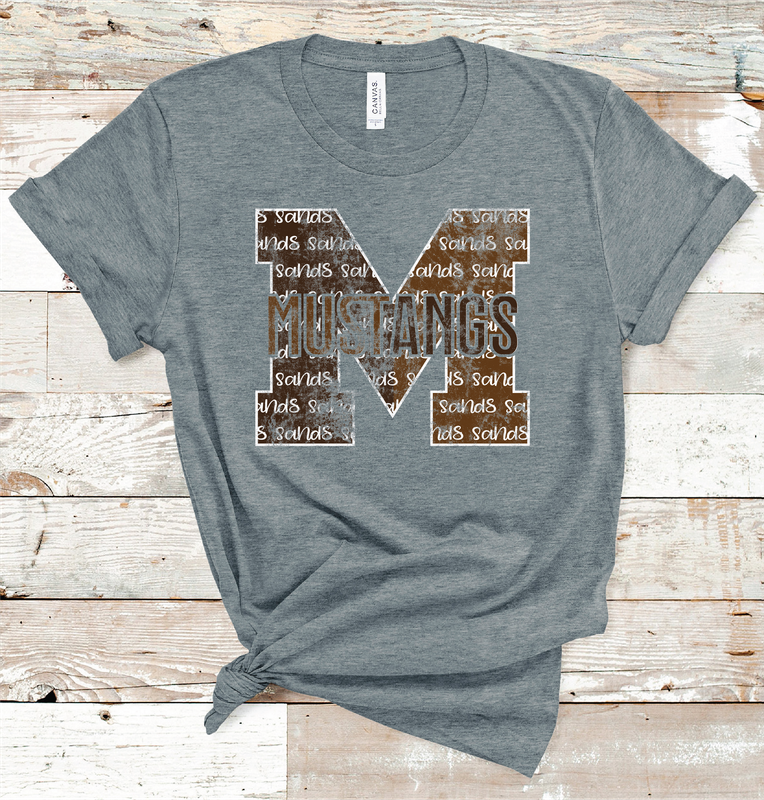 2024 SANDS MUSTANGS LETTER  (DARK GRAY)