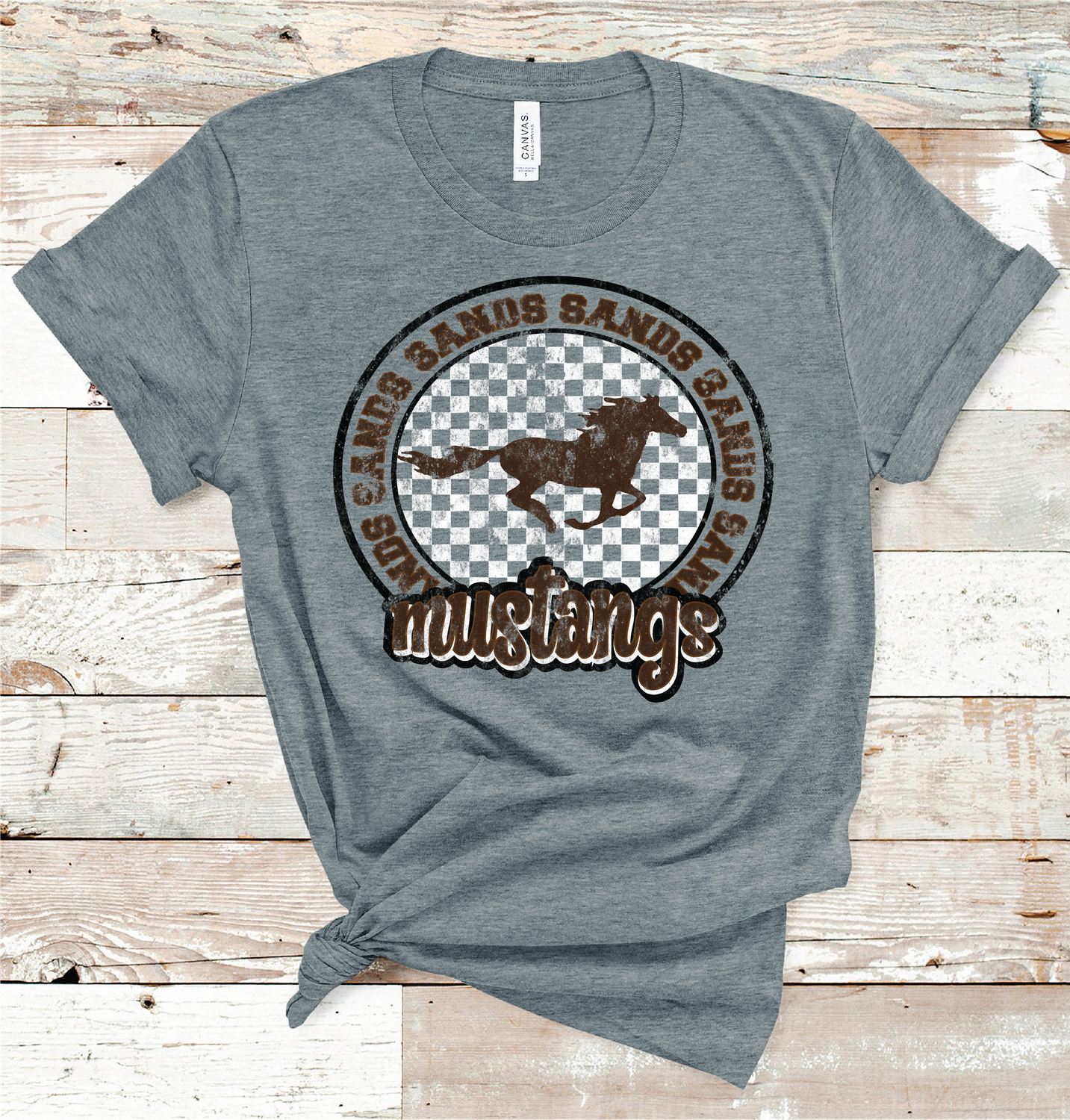 2024 SANDS MUSTANGS CHECKERED CIRCLE  (DARK GRAY)