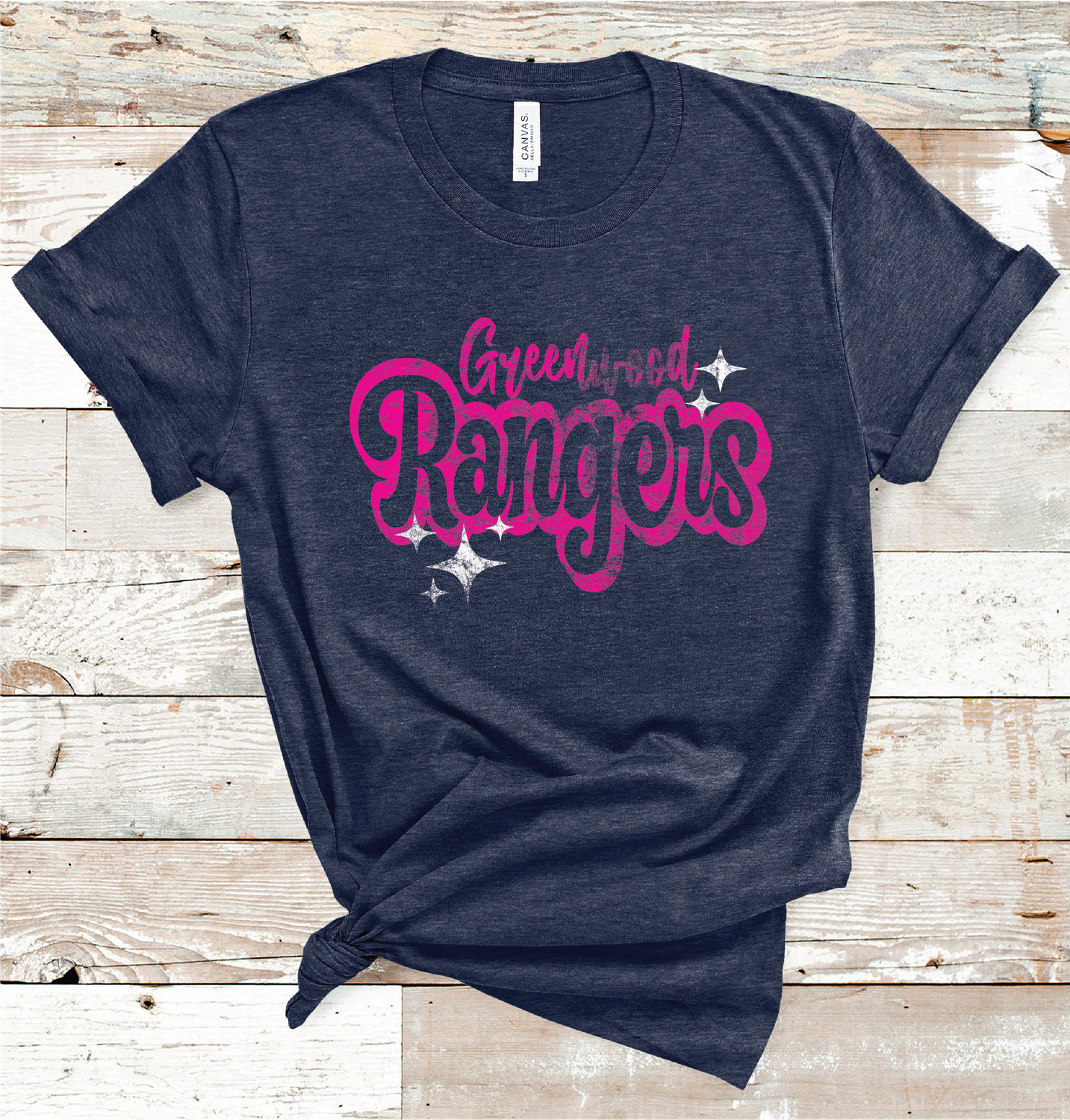 2024 GREENWOOD RANGERS PINK WORDING  (HEATHER NAVY)