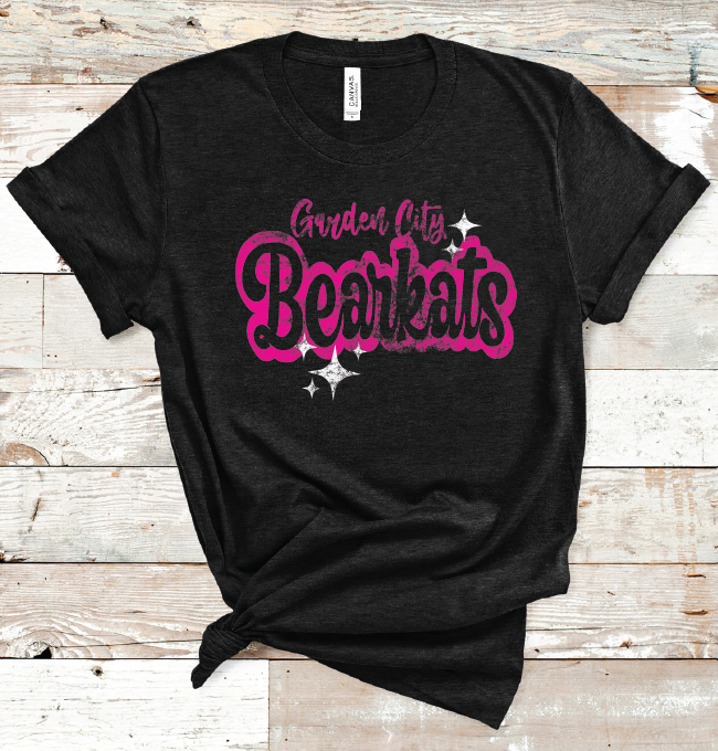2024 GARDEN CITY  BEARKATS PINK WORDING (HEATHER BLK)