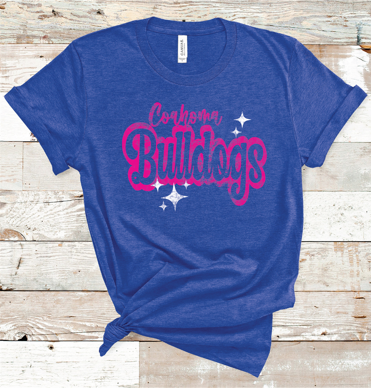 2024 COAHOMA BULLDOGS PINK WORDING (HEATHER BLUE)