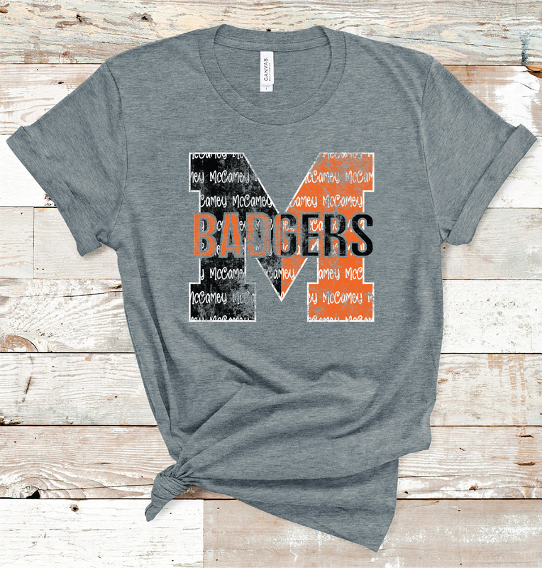 2024 MCCAMEY BADGERS LETTER ( DARK GRAY)