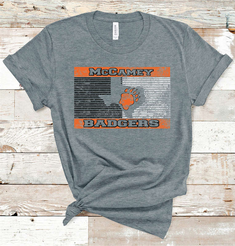 2024 MCCAMEY BADGERS TX STRIPE  (B D GRAY)
