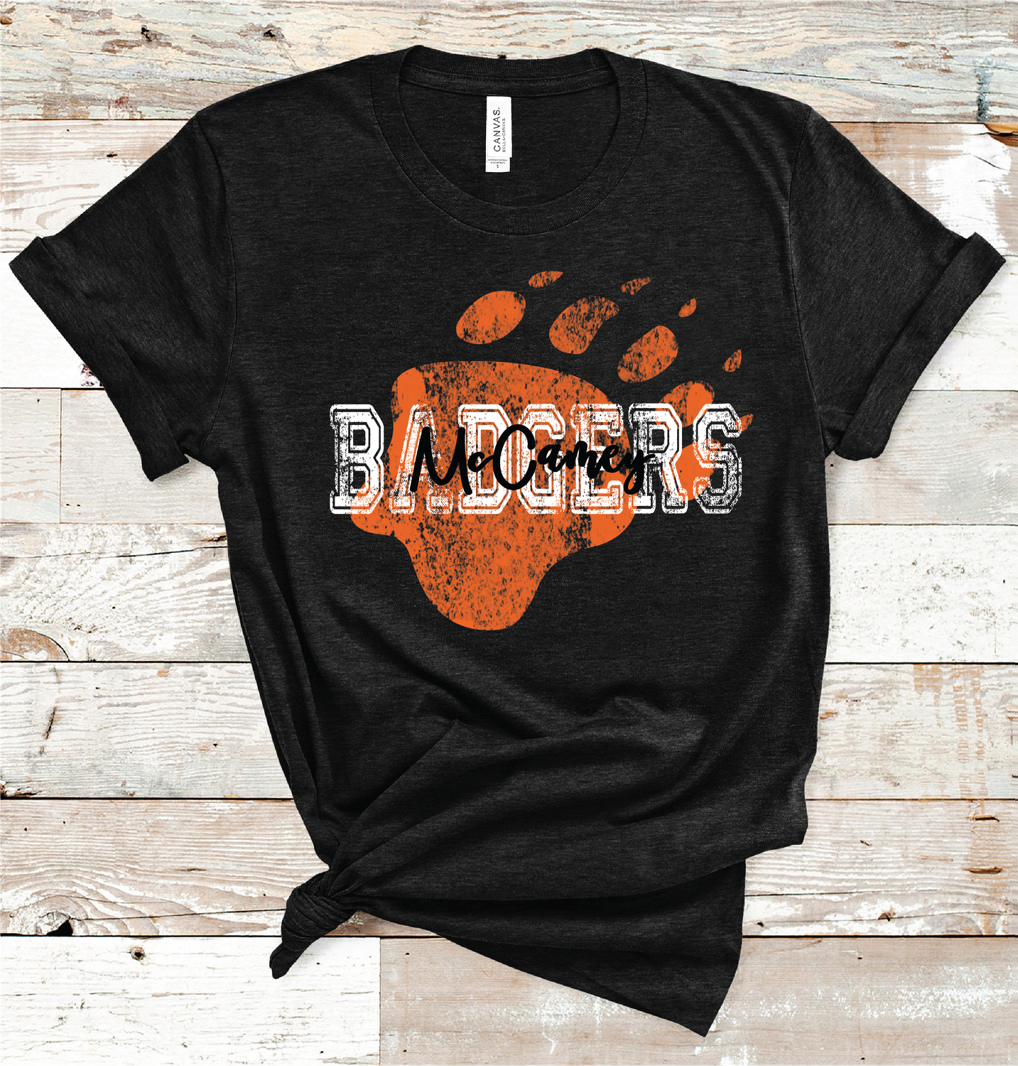 2024 MCCAMEY BADGERS VINTAGE MASCOT ( HEATHER BLACK)