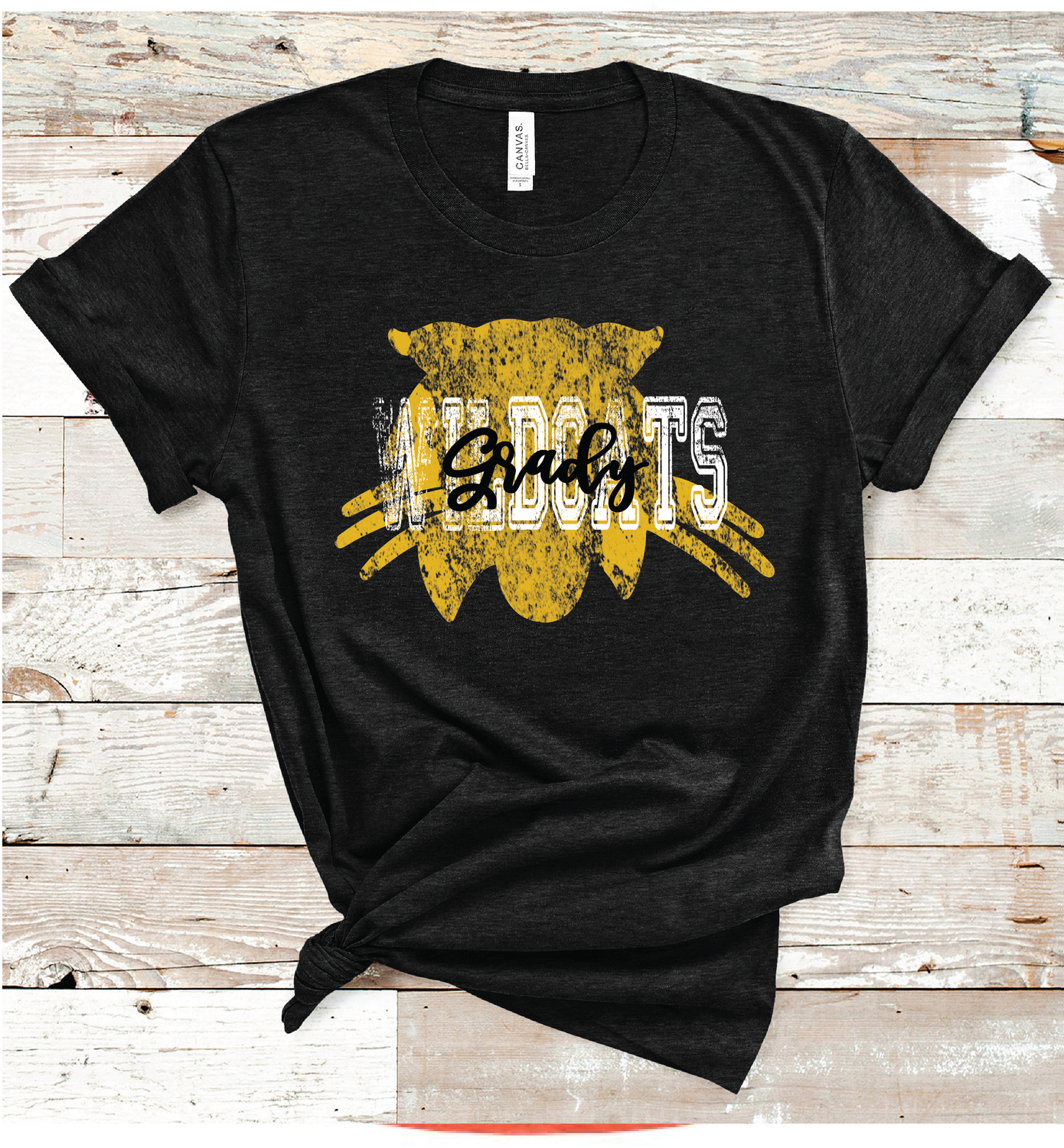 2024 GRADY WILDCATS VINTAGE MASCOT ( HEATHER BLK)