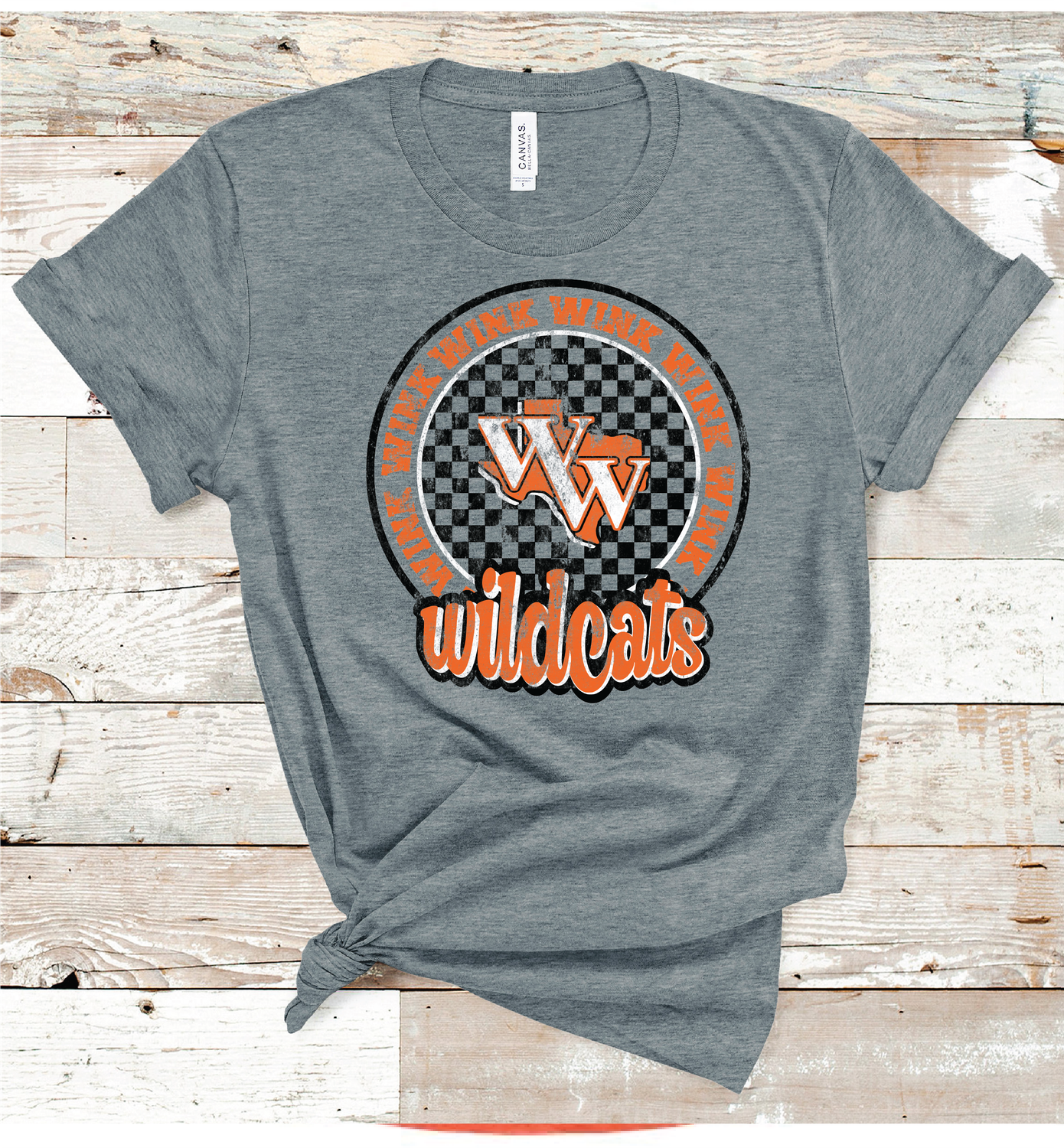 2024 WINK WILDCATS CHECKERED CIRCLE ( DARK GRAY)