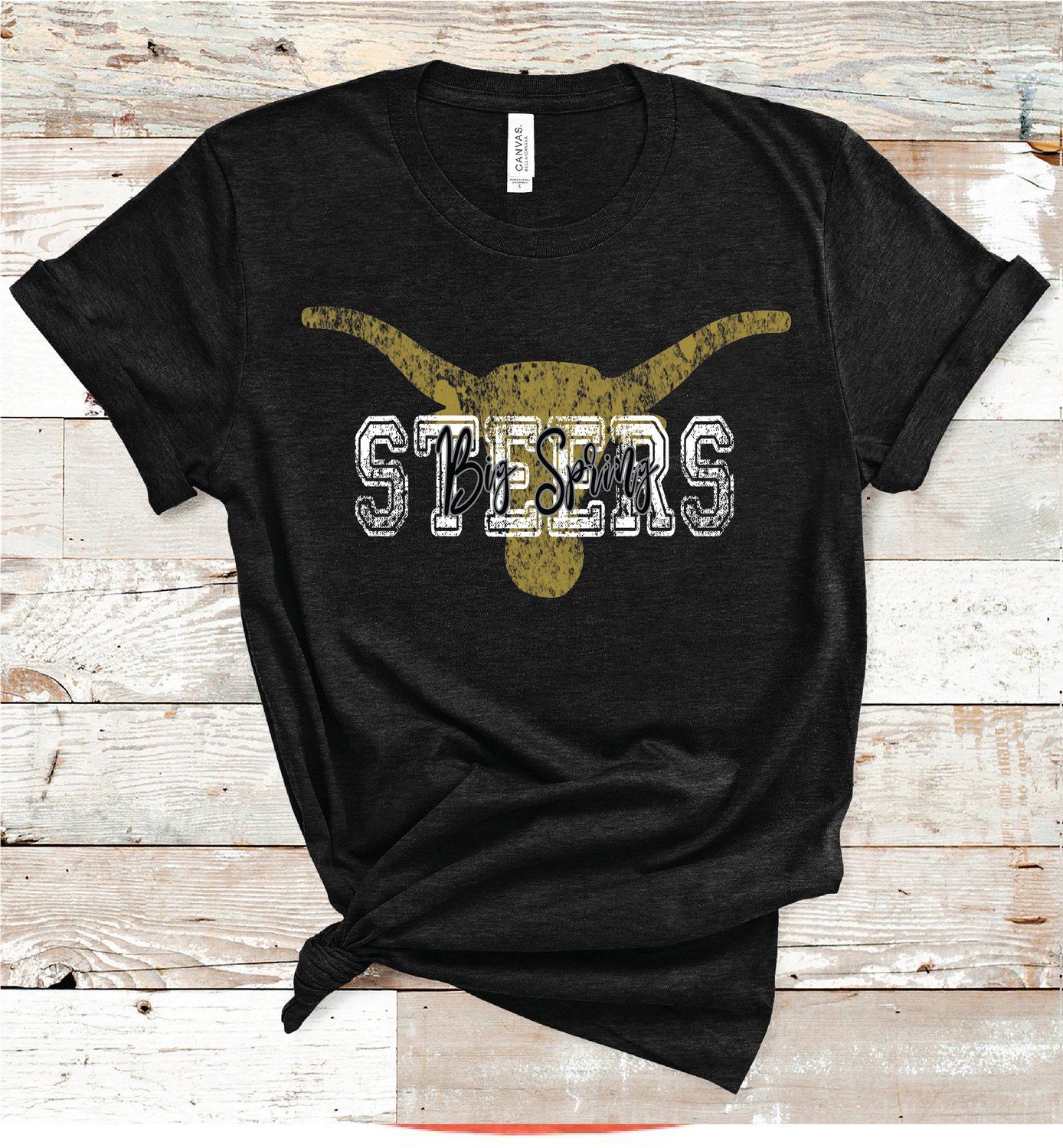 2024 BIG SPRING STEERS VINTAGE MASCOT (HEATHER BLACK)