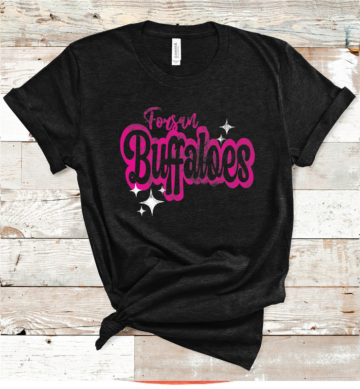 2024 FORSAN BUFFALOES PINK WORDING (HEATHER BLK)