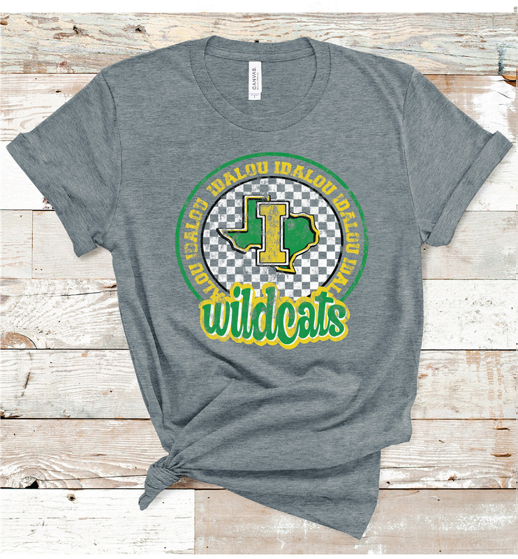 2024 IDALOU WILDCATS CHECKERED CIRCLE (DARK GRAY)