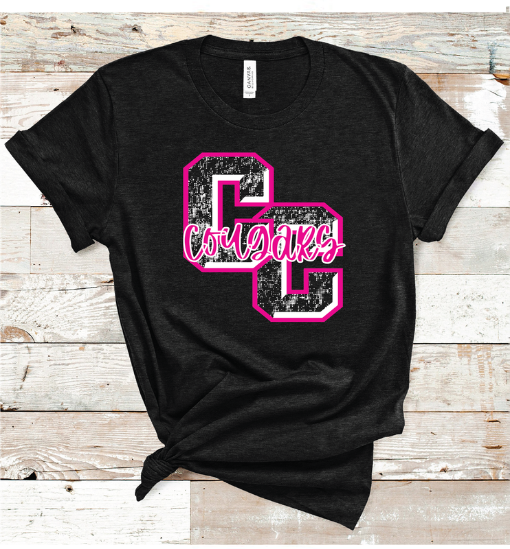 2024 CHRISTOVAL COUGARS PINK MASCOT (HEATHER BLK)