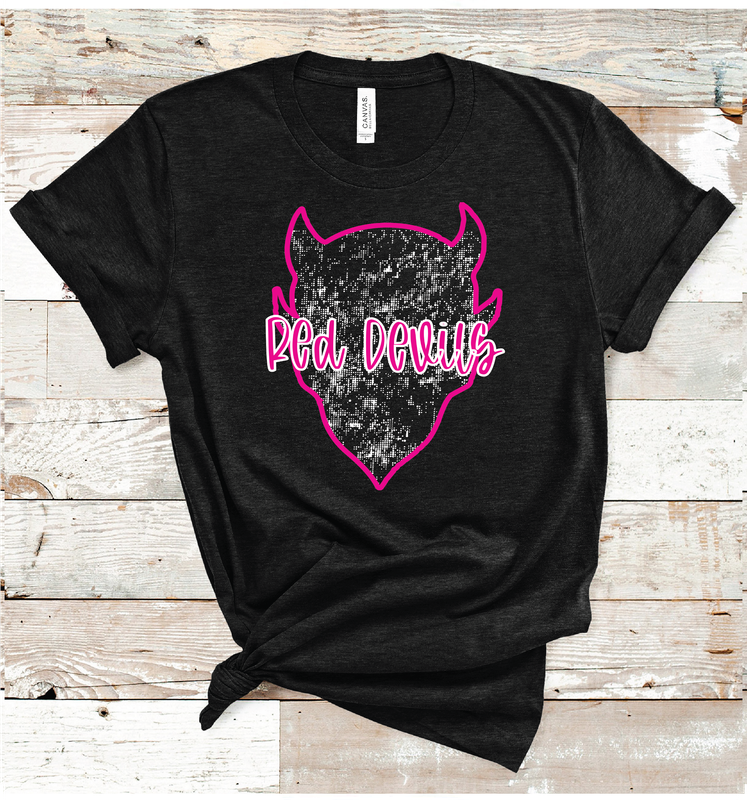 2024 RANKIN RED DEVILS PINK MASCOT (HEATHER BLK)