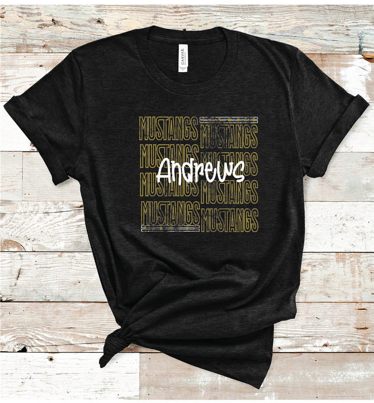2024 ANDREWS MUSTANGS OUTLINE ( HEATHER BLK)
