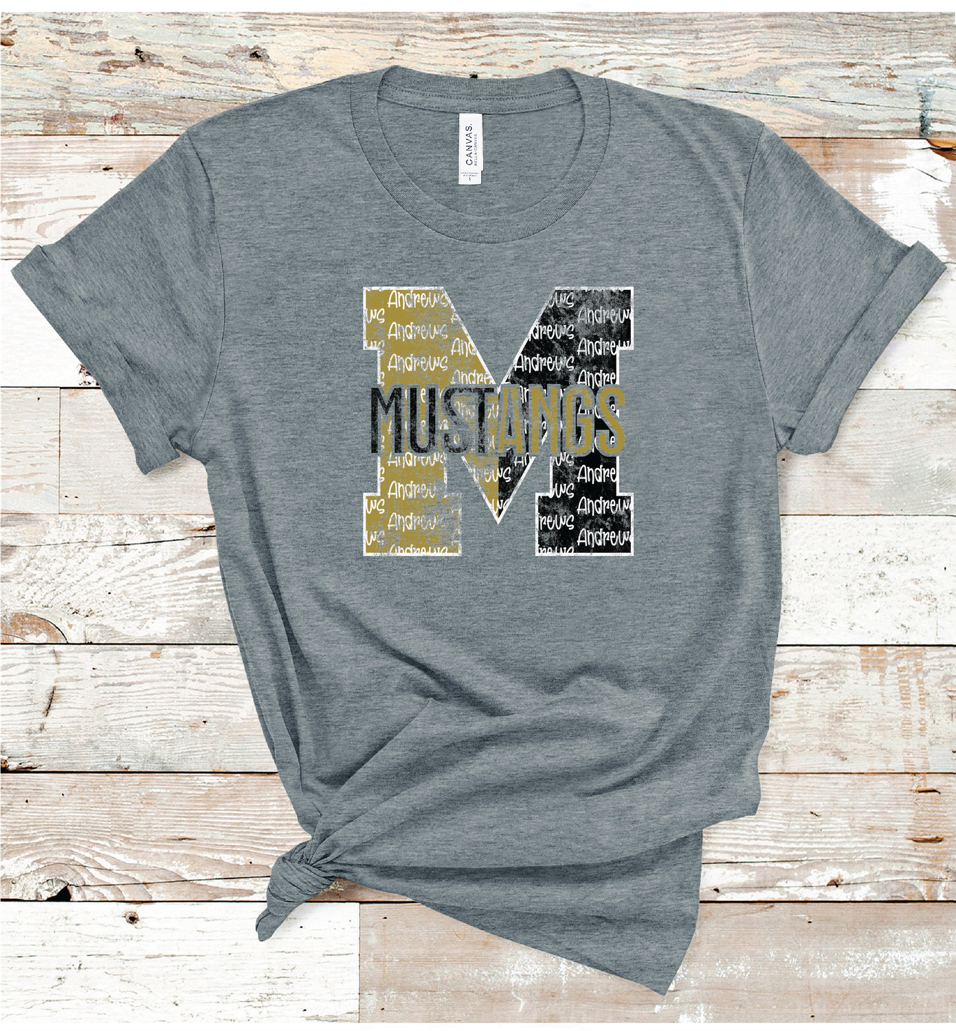 2024 ANDREWS MUSTANGS LETTER  ( DARK  GRAY)