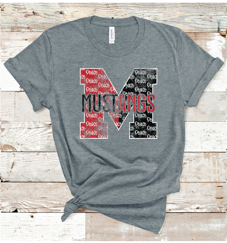 2024 PEASE MUSTANGS LETTER (DARK GRAY)