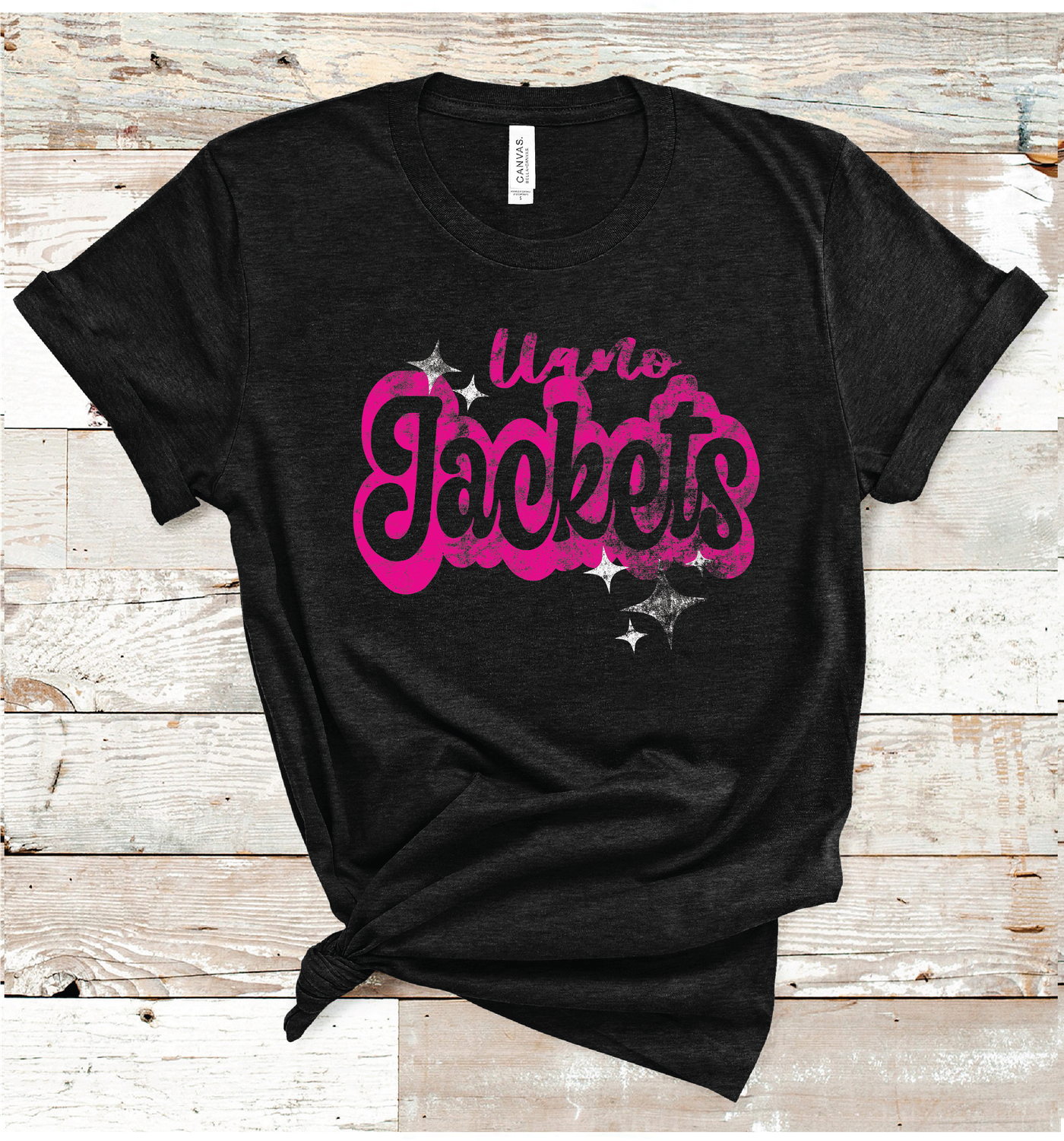 2024 LLANO JACKETS PINK WORDING (HEATHER BLACK)