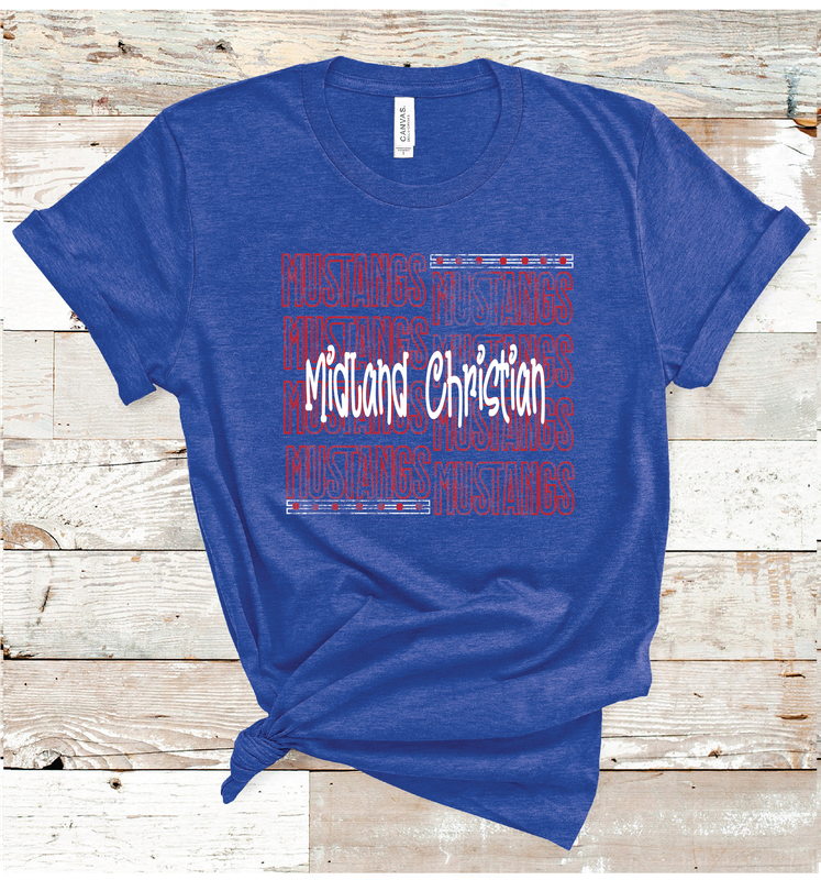 2024 MIDLAND CHRISTIAN MUSTANGS OUTLINE(HEATHER BLUE)
