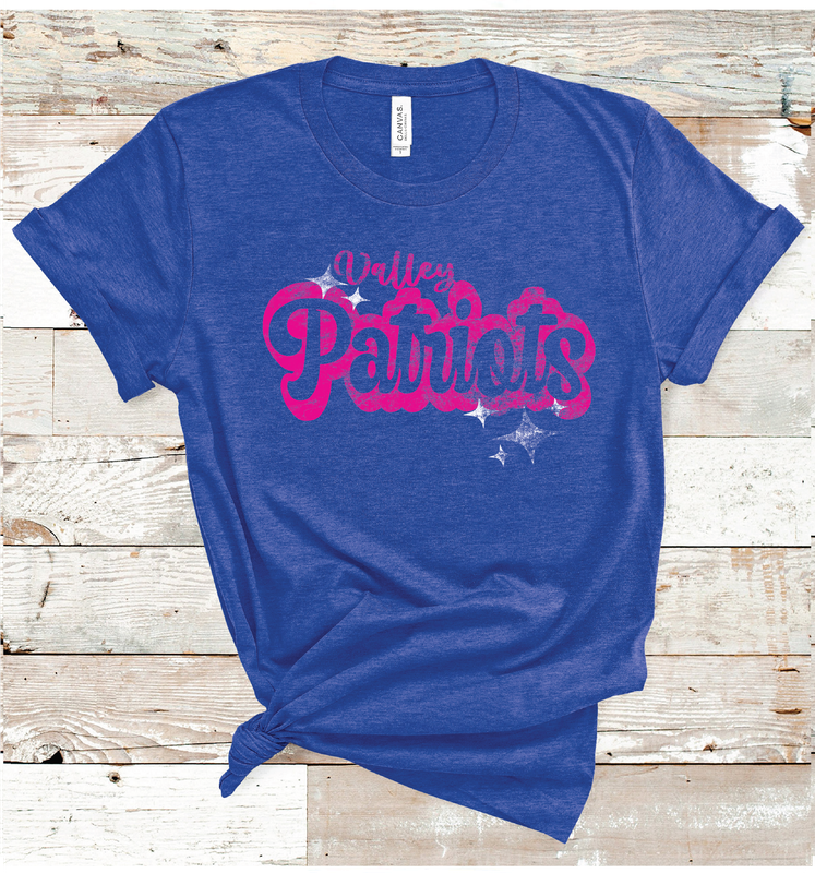 2024 VALLEY PATRIOTS PINK WORDING (HEATHER BLUE)