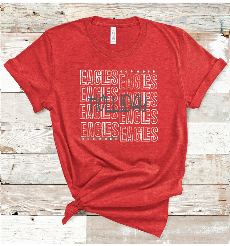 2024 HOLLIDAY EAGLES OUTLINE (HEATHER RED)