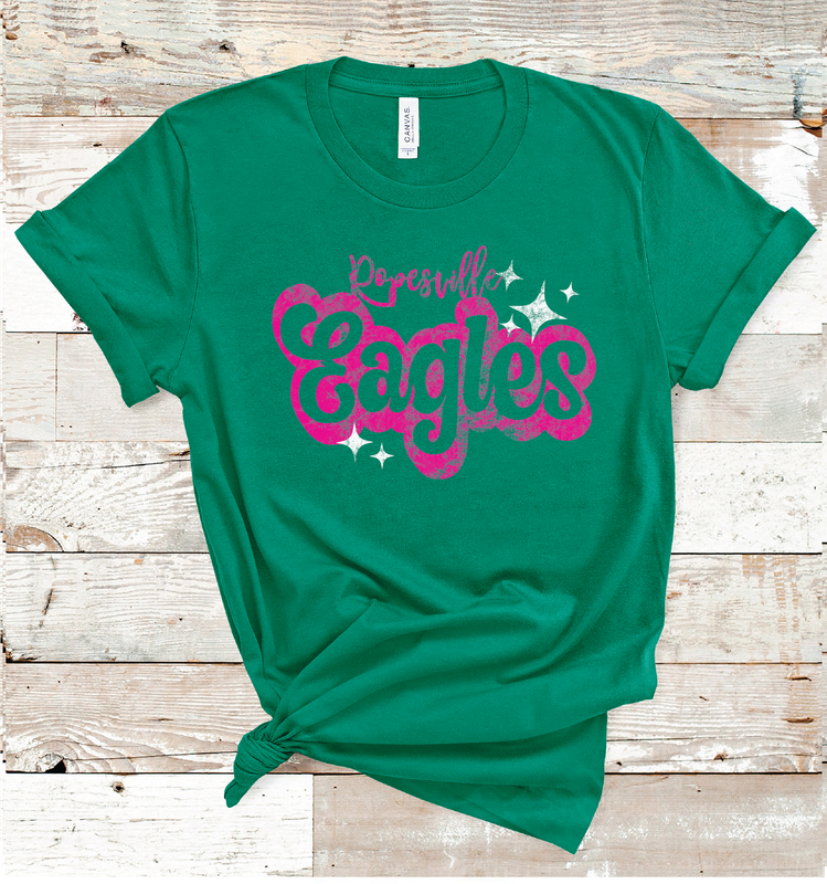 2024 ROPESVILLE EAGLES PINK WORDING (HEATHER GREEN)