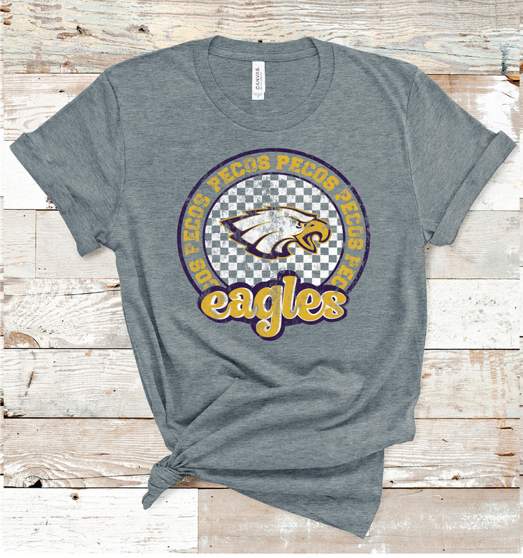 2024 PECOS EAGLES CHECKERED CIRCLE (DARK GRAY)
