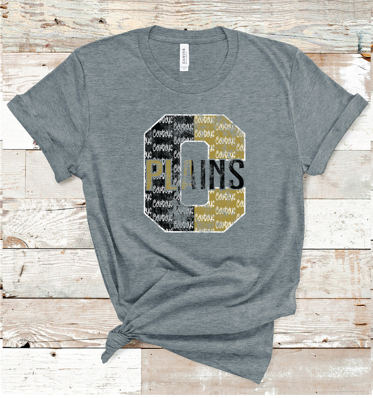 2024 PLAINS COWBOYS LETTER (DARK GRAY)