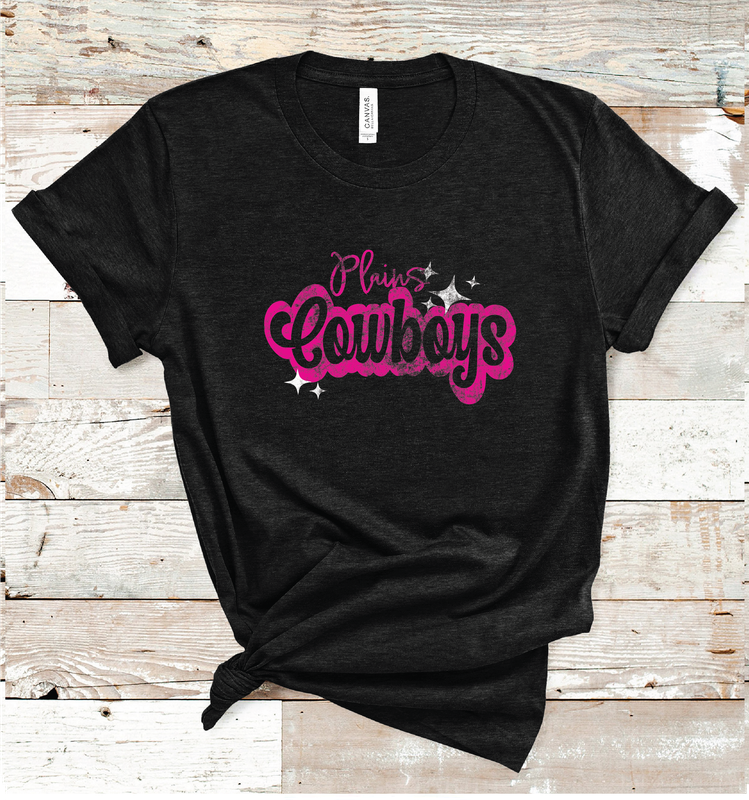 2024 PLAINS COWBOYS PINK WORDING  (HEATHER BLACK)