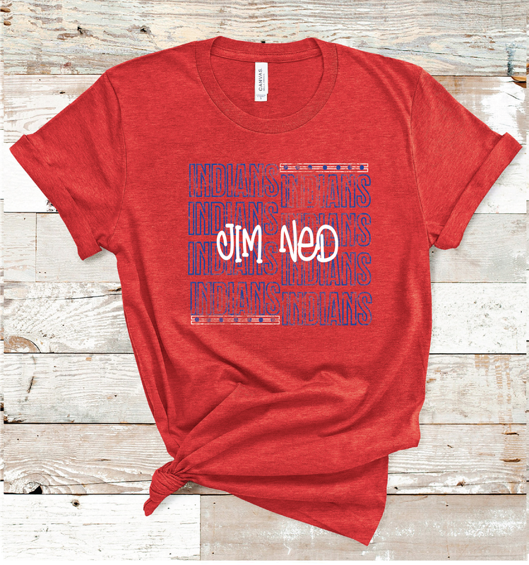 2024 JIM NED INDIANS OUTLINE  (HEATHER RED)