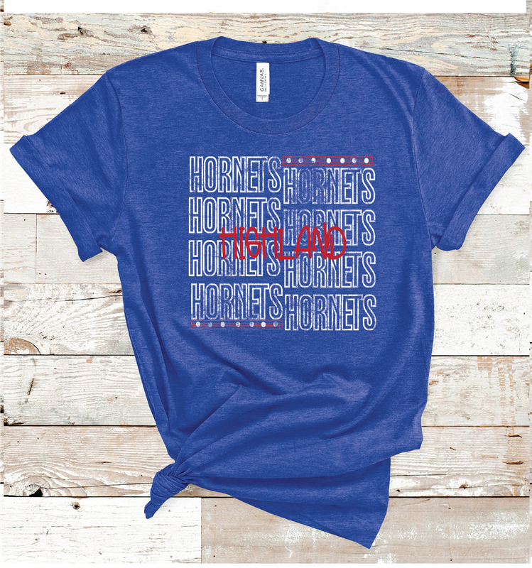 2024 HIGHLAND HORNETS OUTLINE  (HEATHER BLUE)