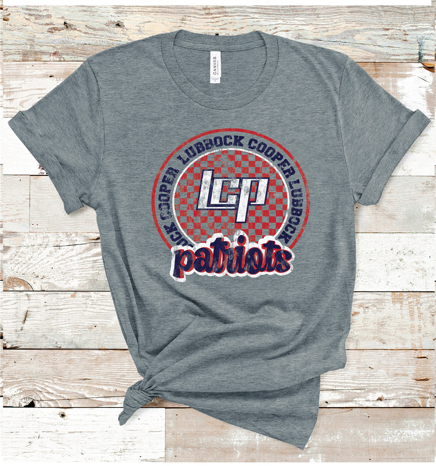 2024 LUBBOCK COOPER PATRIOTS CHEKCERED CIRCLE ( DARK GRAY)