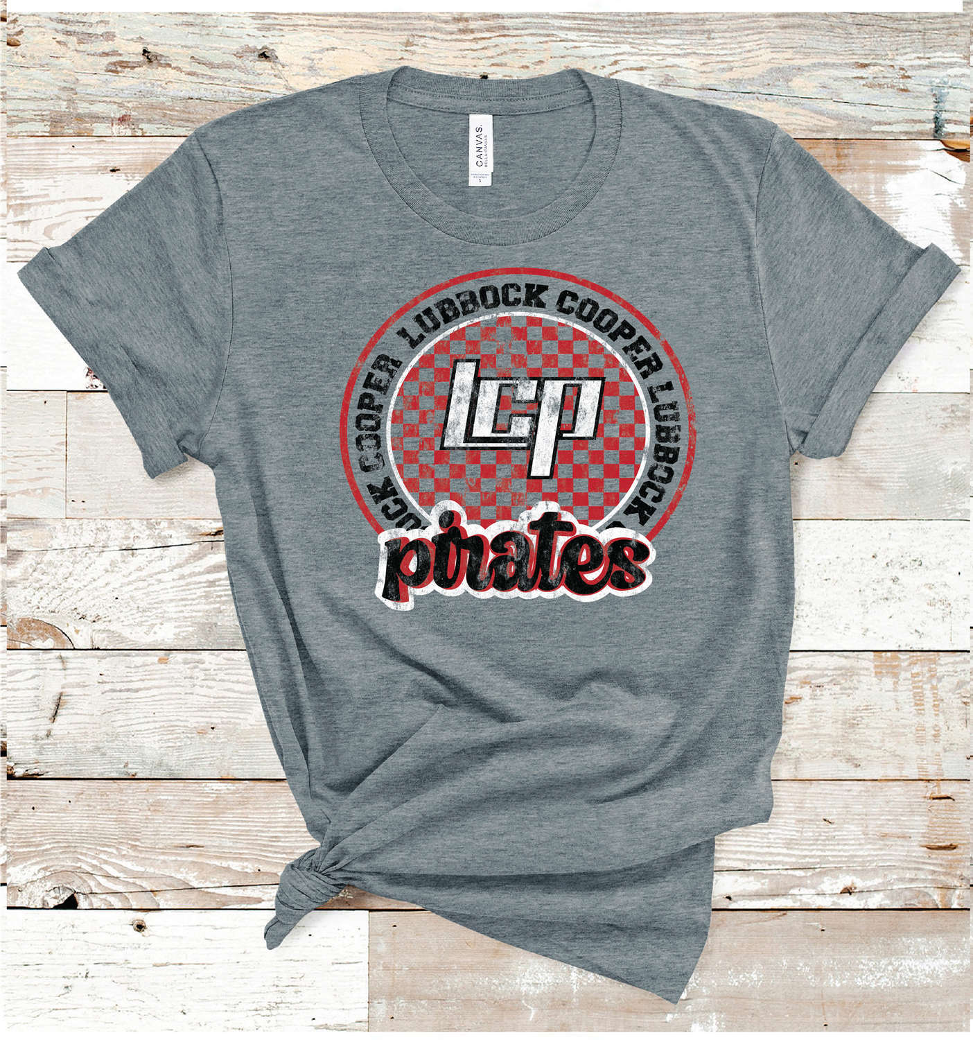 2024 LUBBOCK COOPER PIRATES CHECKERED CIRCLE ( DARK GRAY)