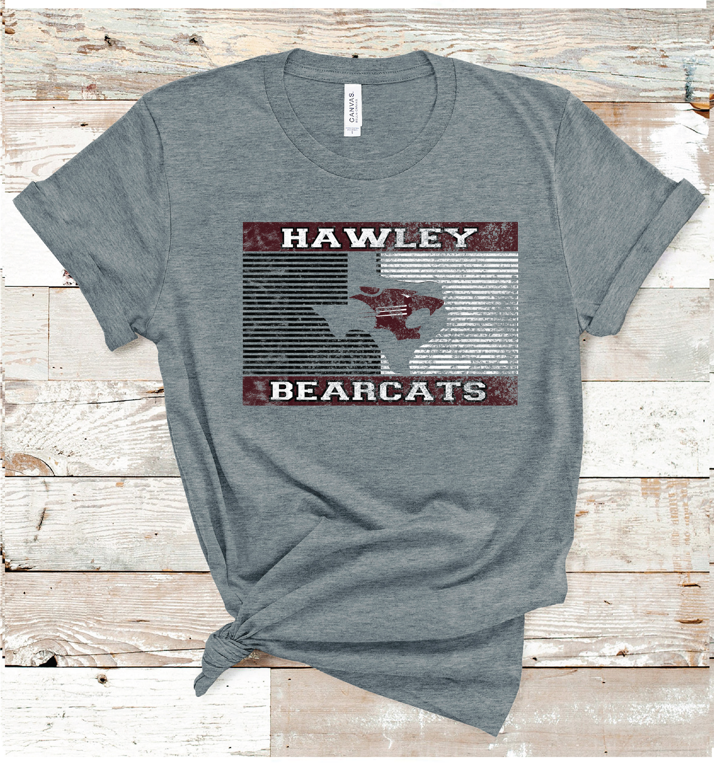 2024 HAWLEY BEARCATS TX STRIPE (B D GRAY)