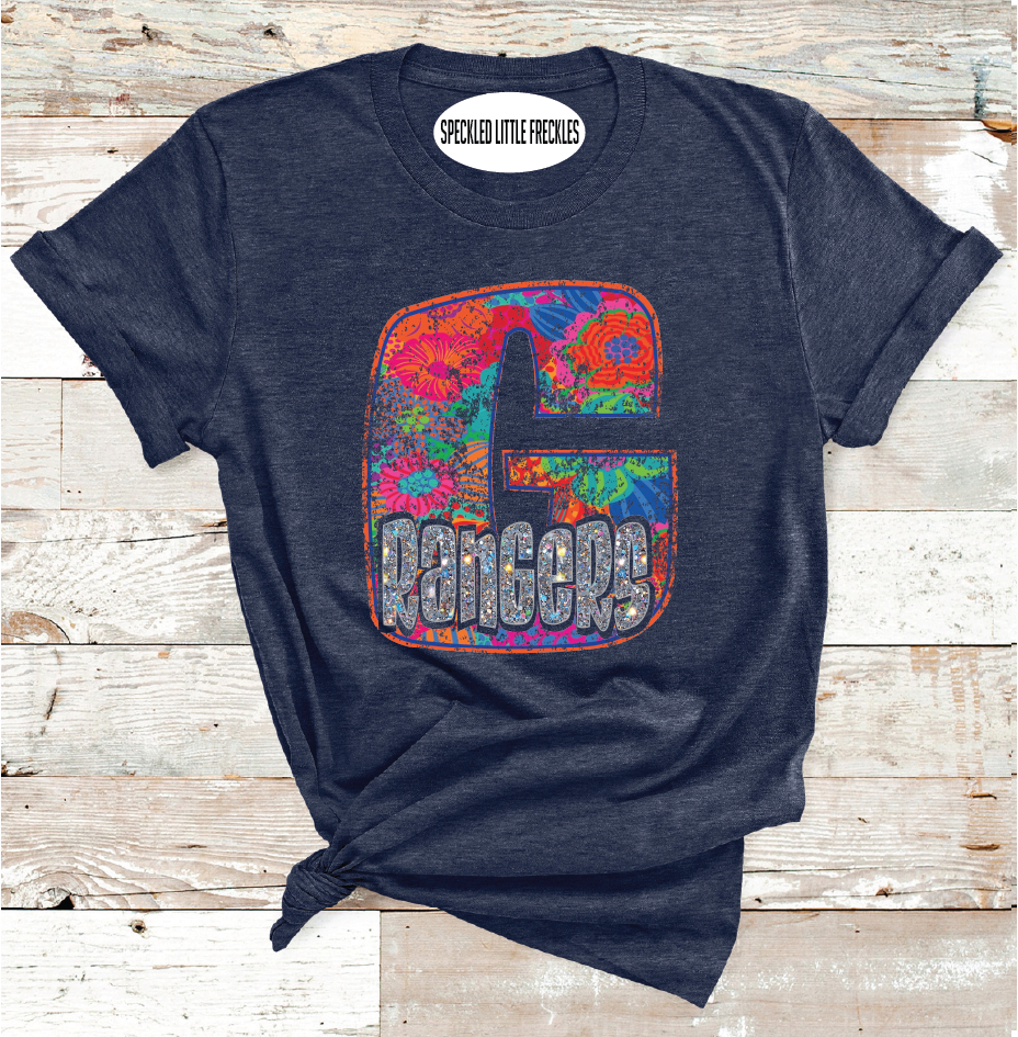 2025 GREENWOOD FLORAL LETTER  (HEATHER NAVY)