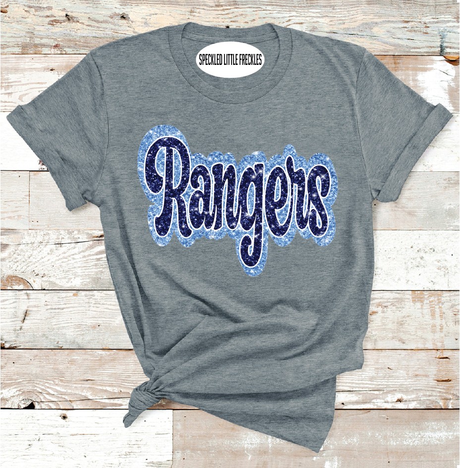 2025 GREENWOOD RANGERS FAUX GLITTER  (DARK GRAY)