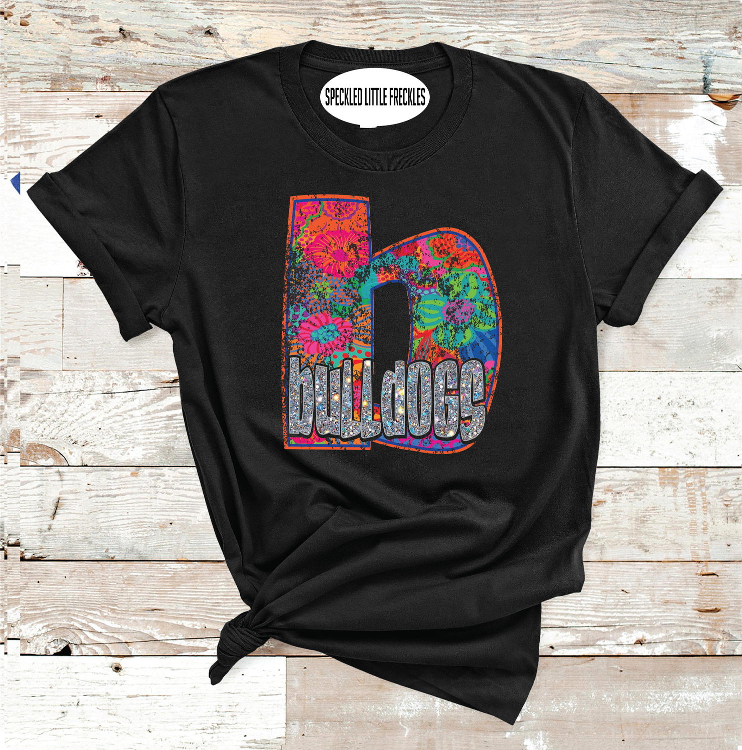 2025 IRA BULLDOGS FLORAL LETTER (HEATHER BLACK)