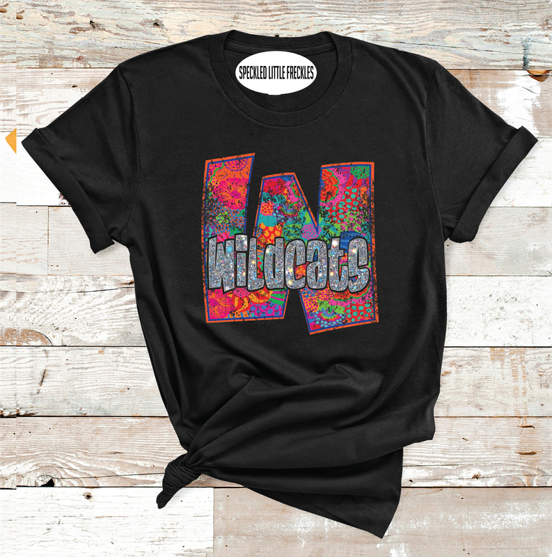 2025 WINK WILDCATS FLORAL LETTER  (HEATHER BLACK)