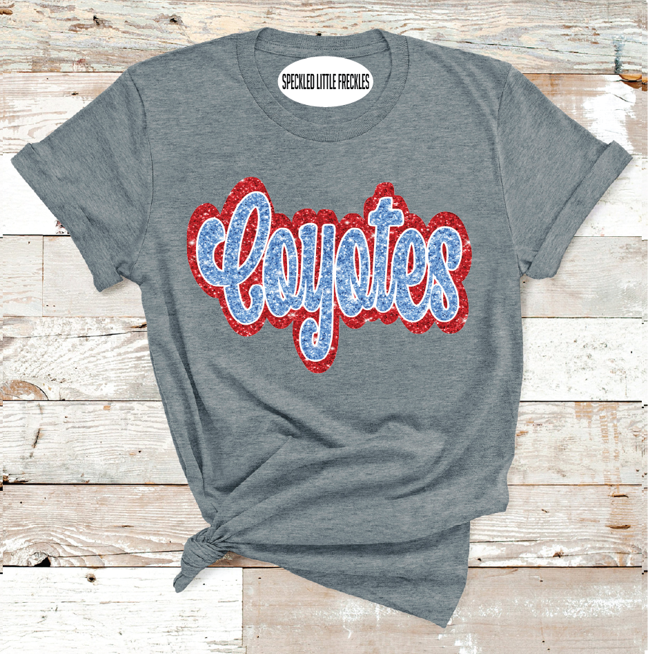 2025 BORDEN COYOTES  FAUX GLITTER (DARK GRAY)